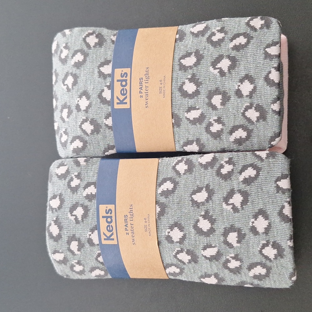 Keds 2 pairs sweater tights Girls size 4-6